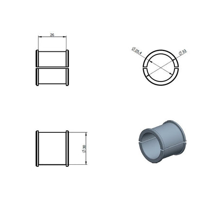 Scope rings reduction 30mm to 1" | 2pcs