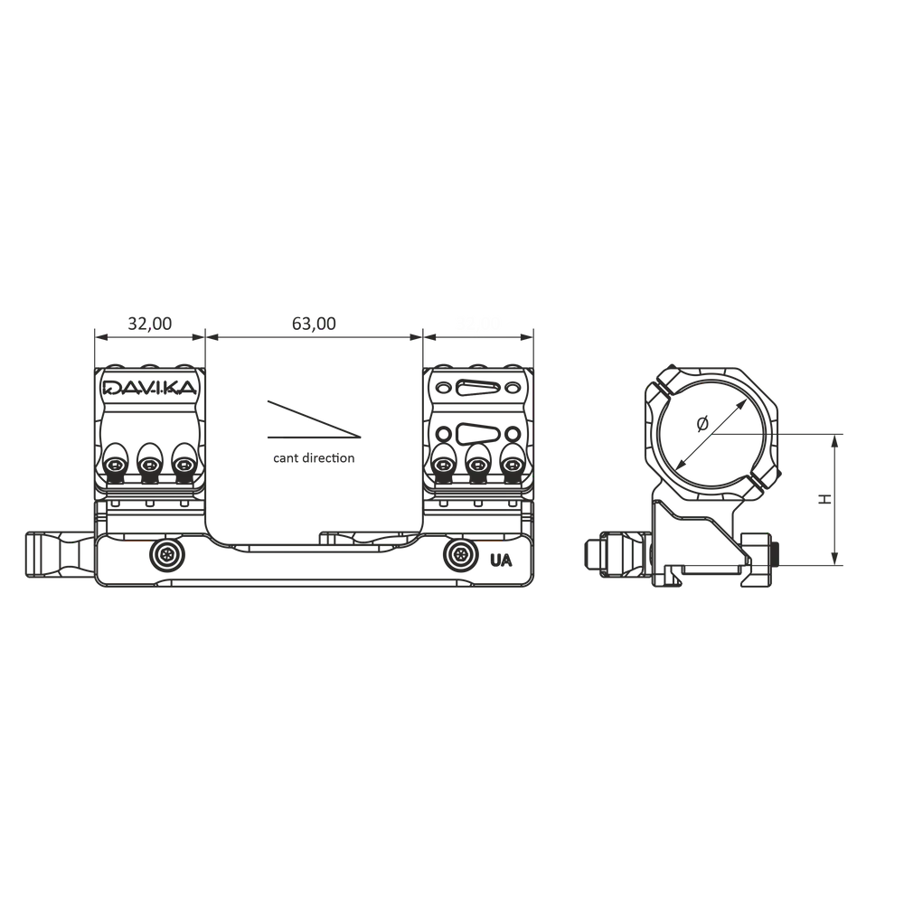 34mm scope mount | Picatinny QD Ergo base