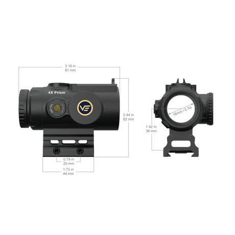 Vector Optics Paragon 4x24 ultra compact prism rifle scope Vector Optics